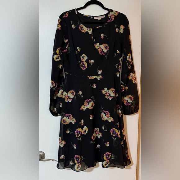 Forever 21 Black Dress with Floral Design - Picture 1 of 6